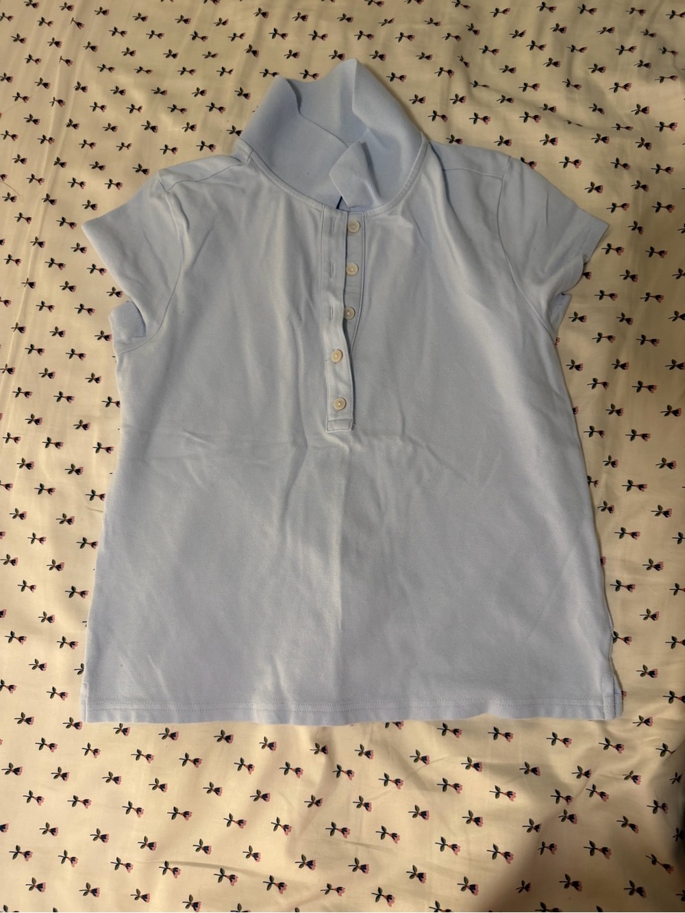 aerie Light Blue Short Sleeve Polo Tee